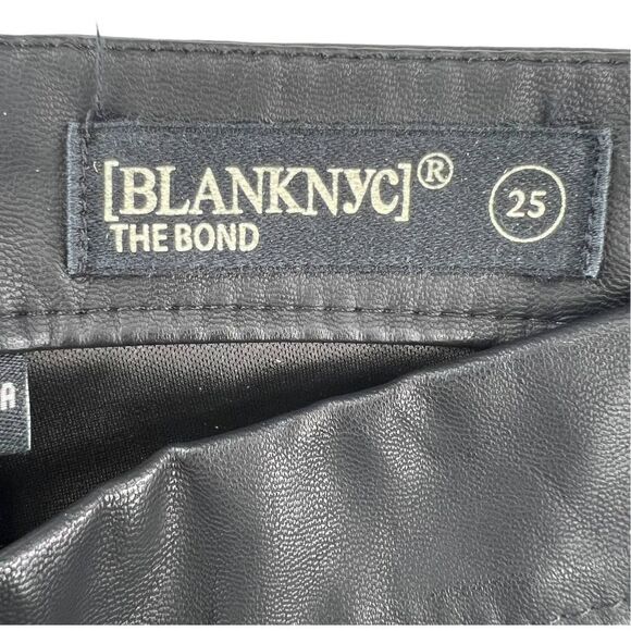 New Blanknyc Women Black Slim Pants Faux Leather Leggings Zipper Back US 25 - Picture 9 of 11